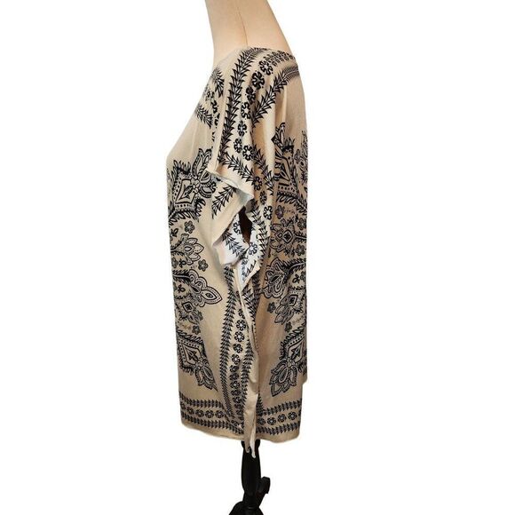 Apostrophe Small Handkerchief blouse in Tan/Black - Picture 2 of 7